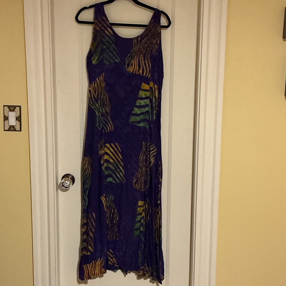 Bali Purple Maxi Dress with Multicolor Patterns